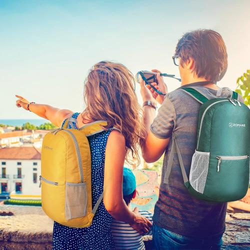 ZOMAKE Ultra Lightweight Hiking Backpack 20L, Packable Small Backpacks Water Resistant Daypack for Women Men(Yellow New)