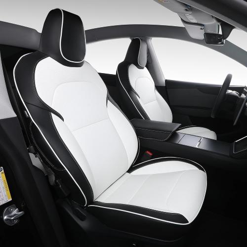 Custom Fit Seat Covers for 2025 2026 Tesla Model Y Juniper (5-Seater) - [NOT for 2026 Juniper RWD/AWD] - Ventilated Seats & Rear Screen Compatible - Nappa Leather Full Set Car Seat Protectors