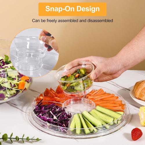 Acrylic Cake Stand with Dome Lid, 12.2 Inch 6-in-1 Clear Cake Plate Carrier with Handle, Crystal Display Holder with Cover for Birthday Parties, Weddings, Cupcakes, Fruit Platter & Home Baking Gift