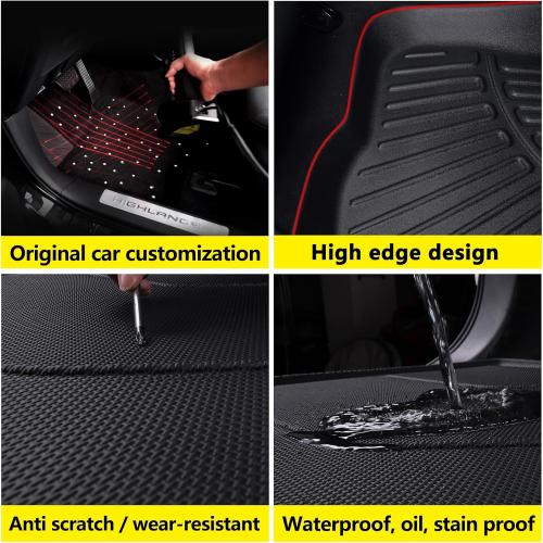 Floor Mats with Trunk Mat for 2017-2025 Chrysler Pacifica Hybrid Touring (Non Fit Pinnacle Model) 7 Seater TPE All Weather Protection carFloor Liners & Cargo Liners