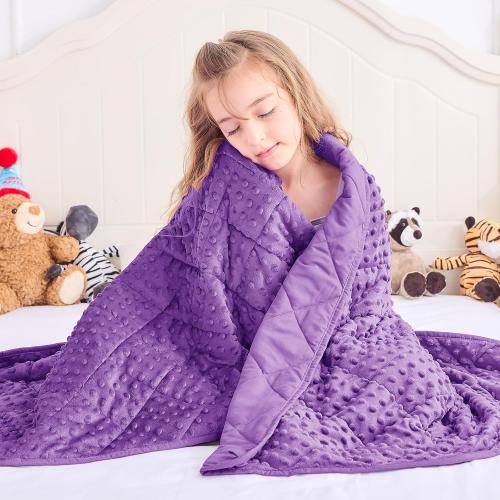 yescool Purple Weighted Blanket 5 Pounds, Blanket Gifts for Girls, Small Weighted Throw Blankets Washable Heavy Blankets, Winter Weighted Comforter for 40-70lbs, 36 * 48in