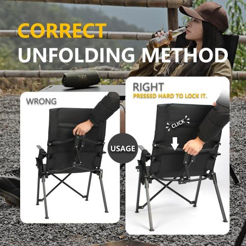 Folding Camping Chair, Portable Outdoor Lawn Chairs for Adults Heavy Duty for Beach, Fishing,Picnic,Concert Sports, Collapsible Camp Chairs