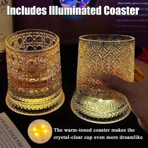 Rotating Whiskey Glass - 360° Rotating Crystal Whiskey Glass
