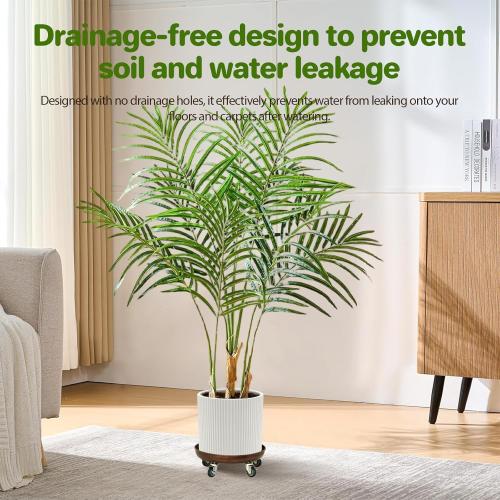 Plant Saucer 14 Rolling Plant Caddy Rolling Plant Stand with Wheels – Heavy Duty Metal, Locking, Sturdy, Rust-Resistant Finish, and Easy to Move, 390 lb Capacity