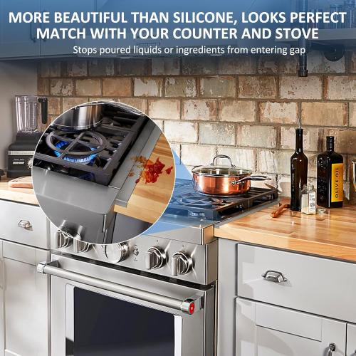 Tonhui Stainless Steel Stove Gap Covers, Kitchen Stove Counter Gap Filler, Stove Guard Counter Gap Cover Length 25.4 Heat Resistant for Years of Use - 2 PCS (Left and Right)
