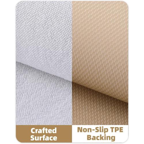Color&Geometry Thick Memory Foam White Bathroom Rugs, 17x30 Non Slip Super Absorbent Bathmat, Quick Dry Washroom Carpet, Ultra Soft Bath Mat for Outside Shower Floor, Bathtub, Laundry Room