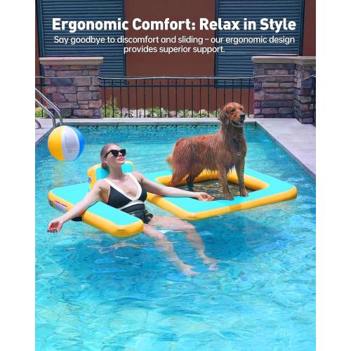 Innovative Inflatable Dog Pool Float with Seat – Durable PVC Water Raft for Adults & Dogs – Enjoy Water Fun Together – 242 lbs Capacity – Portable Floating Lounge