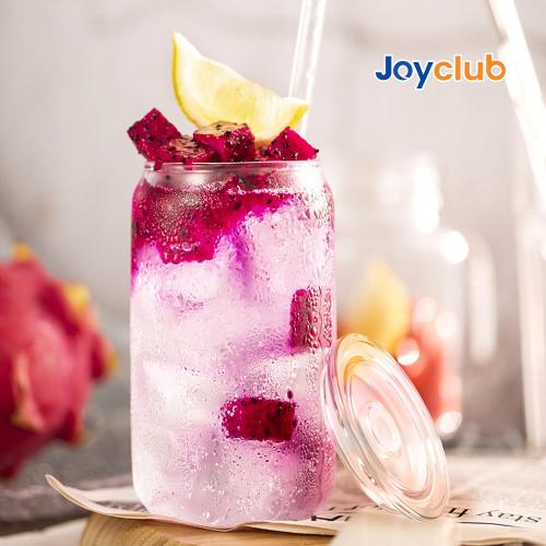 Joyclub 4 Pack Acrylic Lids Fit for 16 oz Glass Cups Clear Replacement Lids