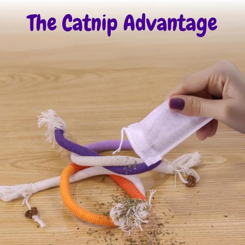 Cat Chew Rope - 3 Pack Cat Chew Ropes for Teeth Cleaning, Kitten Teething Toys with Stick to Transfer Chewing from Wires to Cotton String