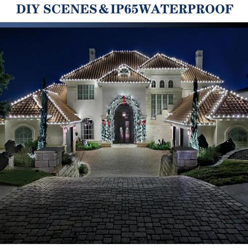 C7 Cool White LED Bulbs Dimmable Christmas Lights, 25 Pack, 0.72W Indoor/Outdoor, Waterproof, Night Light, E12 Base, IP65