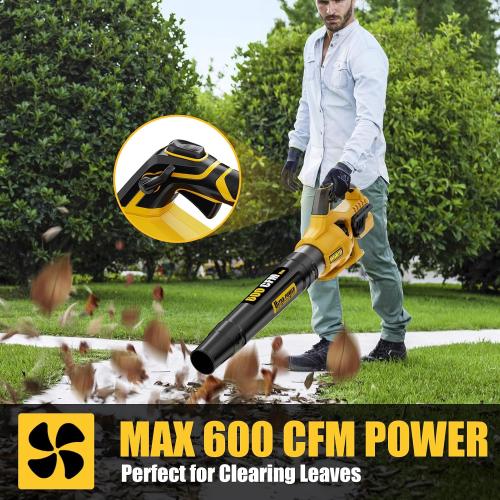 600 CFM Cordless Leaf Blower for Dewalt 20V Max Battery (Tool Only)