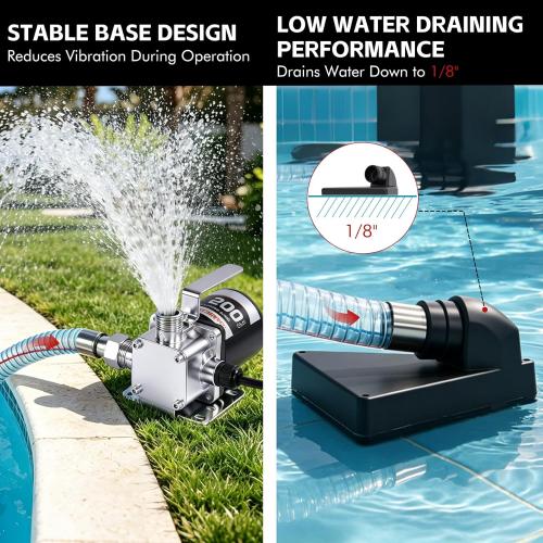 FMCNMech Water Transfer Pump, 110V Utility Pump, 500 GPH