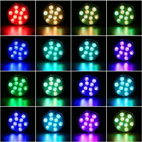 YiaMia Submersible Led Battery Operated Spot Lights with Remote, Decorative Fish Bowl Small Lamps for Aquarium Vase Base Pond Wedding Halloween Party