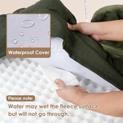 EHEYCIGA Orthopedic Dog Beds for Extra Large Dogs, Waterproof Memory Foam XL Pet Bed with Sides, Non-Slip Bottom and Egg-Crate Foam Big Dog Couch Bed with Washable Removable Cover, Dark Green