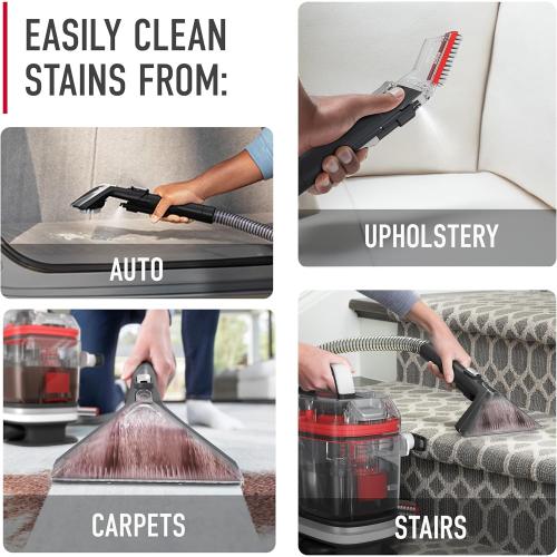 Hoover CleanSlate Plus Portable Carpet   Upholstery Spot Cleaner Machine, Powerful Suction with Versatile Tools, Pet Stain Remover, Car and Auto Detailer, Pair with Hoover Carpet Cleaner Solution