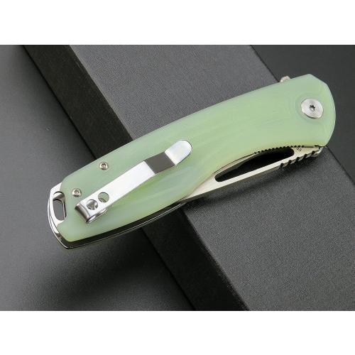Eafengrow EF233 Folding Knife D2 Steel Blade G10 Handle EDC Tool Knives for Working Camping Hiking(jade)