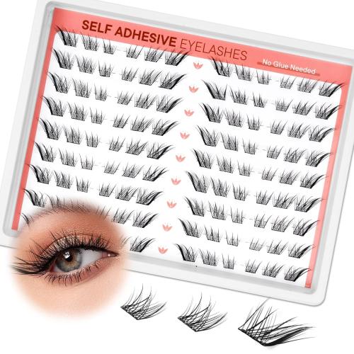 Self Adhesive Lash Clusters, Manga Eyelash Clusters Spiky Cluster, Fairy Lashes Cluster, Eyelash Clusters Extension Pre Glued No Glue Needed No Remover No residue, Anime Clusters for Beginner