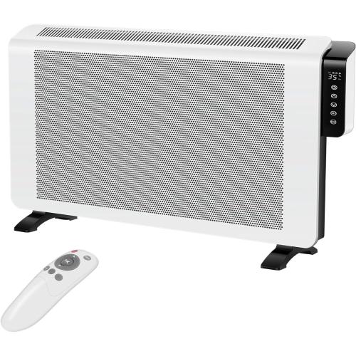 Convection Space Heaters for Indoor Use Large Room, 1500W Infrared Bathroom Heater with Remote, IPX4, 24Hrs Timer, Stand & Wall Panel Heater with Adjustable Thermostat for Office Bedroom Use