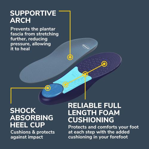 Dr. Scholl’s Plantar Fasciitis Pain Relief Orthotic Insoles, Immediately Relieves Pain: Heel, Spurs, Arch Support, Distributes Foot Pressure, 1 Pair