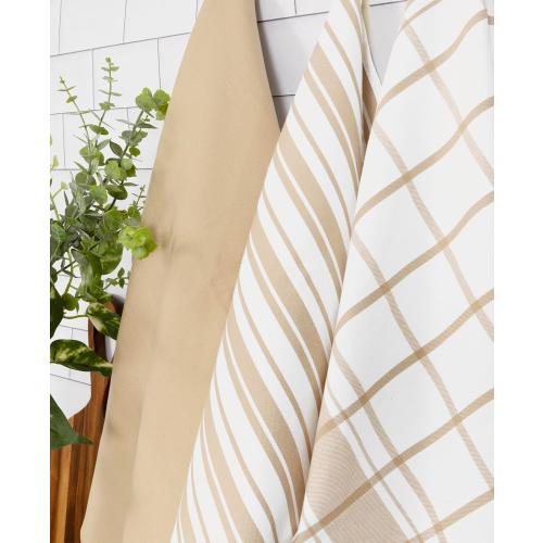 All-Clad Woven Bistro Kitchen Towels: Highly Absorbent, Super Soft Long Lasting - 100% Cotton, 20x30 Dish Towels for Cleaning & Drying Dishes, Pans, Glassware, or Countertops, (2-Pack), Cappuccino