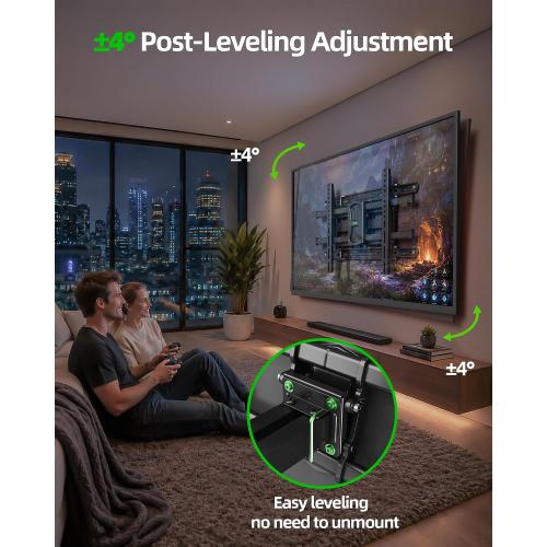 USX MOUNT UL Listed TV Wall Mount for 42-84 TVs up to 110lbs and 8-24 Wood Studs, TV Mount with Tilt, Swivel & Extension, Wall Mounts Bracket with Dual Articulating Arms, Max VESA 600x400mm