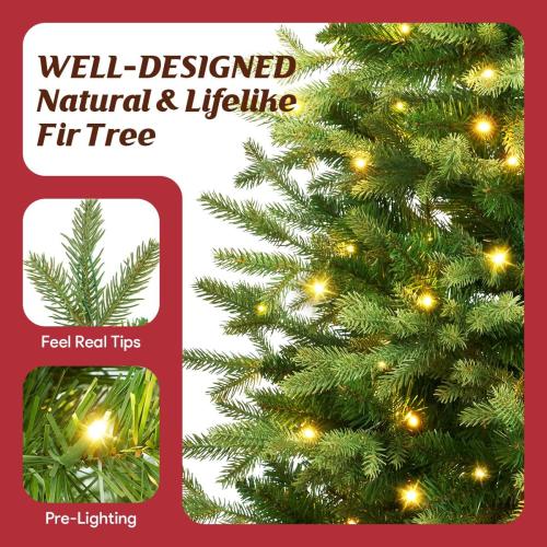 2 pack Size 4FT Christmas Tree with 100 Lights, Potted Artificial Christmas Tree Outdoor Decor 8 Mode Timer Waterproof with Real-Like Tips & Round Branches for Front Door, Porch, 2 Pack (Green) (Green)