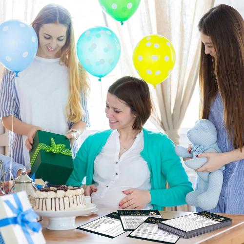 302 Pcs Baby Shower Games, 6 Games,50 Sheets Each, Bear