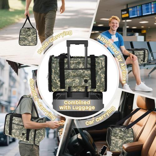 Cat Carrier Soft 25lbs Pet Carriers Portable Small Dog Puppy Airline Approved Carrier with Side Pockets Foldable Portable for Outdoor Car Digital Grey