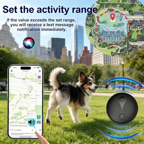 GPS Tracker for Dogs, Smart Collar with Real-Time Location, Pet Location Tracker with Holder, No Monthly Fee & No SIM Card, Works with iOS Find My, Ultra-Slim IP68 Waterproof Dog Tracker