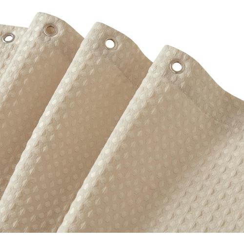 Madison Park Arbor Waffle Extra Long Shower Curtain, 72 x 84, Beige Solid