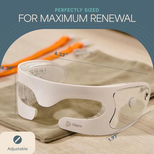Lifepro RejuvaGlow Red Light Eye Mask – LED Light Therapy with Soothing Vibration – Adjustable Strap & Rechargeable LED Eye Mask