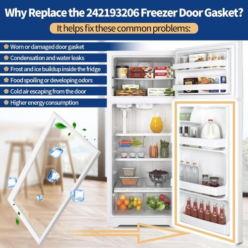 2026 NEW UPGRADED 242193206 Refrigerator Fresh Food Door Gasket Replacement for Frigidaire Kenmore Crosley White-Westinghouse, 41.6'' x 28.5'' Fridge Door Seal, Replaces AP5806733 PS9493819 EAP9493819