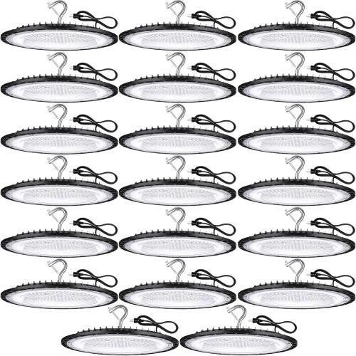 YANYCN 20 Pack 200W UFO Led High Bay Light Fixture,120VAC,30800LM,5000K Daylight Commercial Shop Bay Lighting,[850W MH/HPS Equiv.] US Plug Area Lighting for Warehouse/Barn/Gym/Factory/Workshop