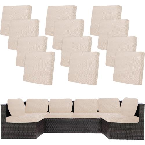 Stretch Patio Cushion Covers,Outdoor Couch Covers Replacement,Outdoor Couch & Sofa Slipcovers,for Patio Furniture Cushion Covers,Washable Reusable Furniture Protector (Beige,Cover Only)