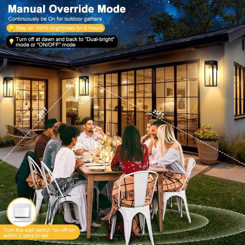 Porch Lights with GFCI Outlet, Large Motion Sensor Outdoor Lights