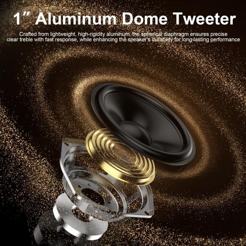 Hiwill Outdoor Speaker Waterproof – 4.5 Woofer with Dual Passive Radiators, Aluminum Dome Tweeter, All-Weather Durable Mountable Speakers for Patio, Poolside, Indoor-Outdoor Flexibility(Pair, Black)