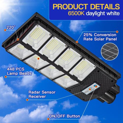 Waterproof Solar Lights Outdoor for Patio & Yard, Dusk to Dawn Motion Sensor Security Lighting, High Brightness Solar-Powered Garden Pathway Lamps