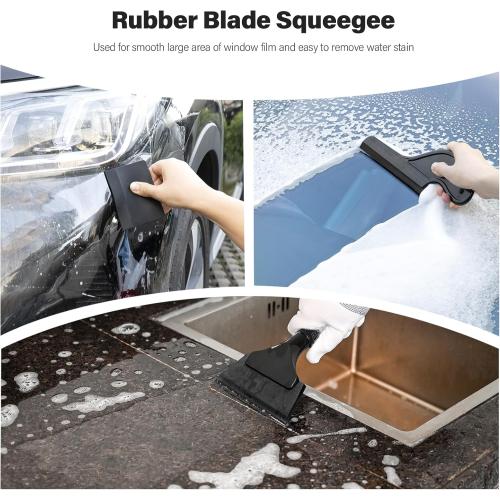 Gomake Window Tint Kit Vinyl Wrap Tool Car Windshield Back Window Tinting Tools with Bulldozer Squeegee Scrubber Paddle,Rubber Blade Scraper,Film Cutter for Car Wrapping,Vinyl Film Installation