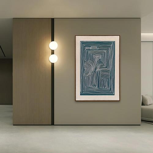 NANKAI Art Hand-Painted Blue Textured Abstract Oil Painting Modern and Minimalist Decorative Art Piece Suitable for Wall Decoration in a Family Office or Corridor 36x24 inches