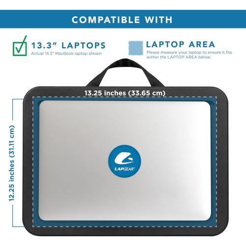 LAPGEAR Compact Lap Desk - Fits up to 15 Inch Laptops - Black - Style No. 43108