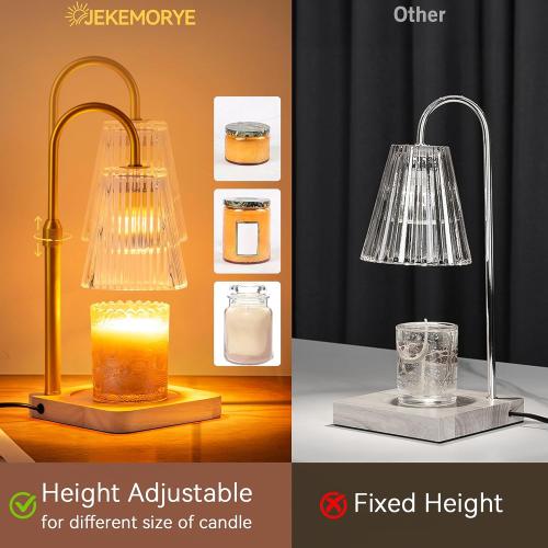 Candle Warmer Lamp Timer Adjustable - Height Wax Melt Electric Light Warming Dimmable Top Melter Heater for Melting Heating Small Jar Candles Gifts Women Mom Birthday Home Desk Decor with 2 Bulbs