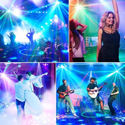 DJ Strobe Party Lights,RGBW 3in1 LEDs Disco Ball Lights Rotatable 540° Rave Light Room Party Lighting Indoor Professional Sound Activated DMX Stage Light for Parties Club Home Bar Birthday KTV