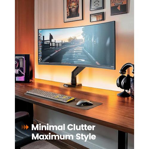 ErGear 13 to 49 inches Single Monitor Mount for Ultrawide Screens,Heavy Duty Single Monitor Arm,Single Monitor Stand with Swivel,Tilt,Rotation for Home and Office,Holds 26.5lbs,VESA 75/100mm