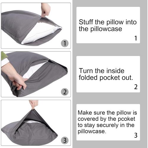 NTBAY Queen Pillowcase Set - 4 Pack Brushed Microfiber Pillowcases - Soft, Wrinkle-Free, Fade-Resistant, Stain-Resistant, Dark Green Pillowcases with Envelope Closure -  Dark Green