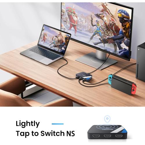 NEWCARE HDMI Switch 3 in 1 Out, 4K@60Hz HDMI Switcher with 2.6FT HDMI Cable