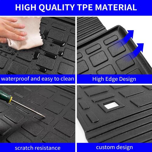 Color Black Rongtaod Cargo Mat Compatible with 2022 2023 2024 2025 Nissan Pathfinder Cargo Liner Trunk Mat TPE All Weather Back Seat Cover Protector Pathfinder Accessories (Trunk Mat with Backrest Mat)