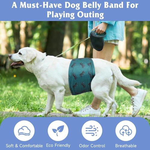 Size S 5 Pack Dog Diapers Male, Premium Belly Bands for Male Dogs, High Absorbing Male Dog Pee Wraps for Doggie in Incontinence or Excitable Urination and Training