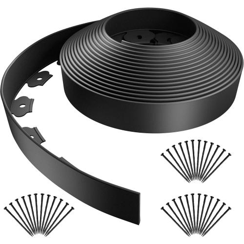 AGTEK Garden Edging 40FT Landscape Edging Kit 2 Inch Height Plastic Garden Border No Dig Lawn Border for Yard Flower Bed with 36 Stakes