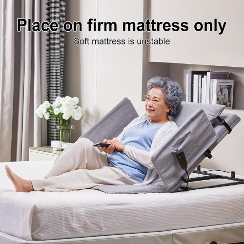 Electric Power Lifting Adjustable Bed Back Rest for Patient Back Lumbar Support, Assist Elderly to Get Out of Bed Easily, Removeable Bedrails with Pocket