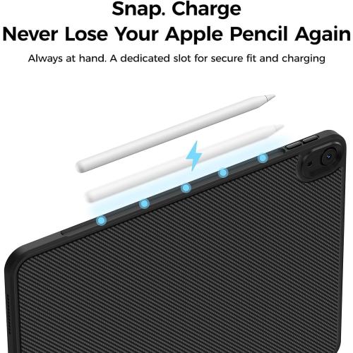 BENKS ArmorPro Case for iPad Air 11 Inch (M3/M2) 2025/2024 & iPad Air 10.9 Inch (5/4th Gen) 2022/2020, Slim Shockproof Cover with Pencil Holder, Supports Apple Pencil Charging, Dupont Kevlar Made
